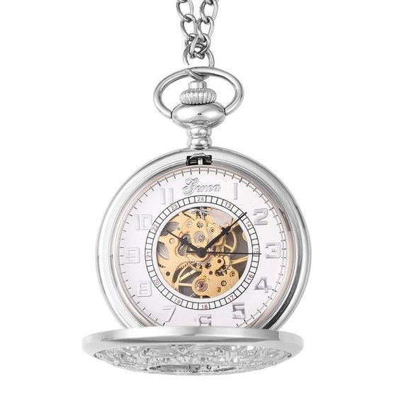 GENOA Miyota Star Hollowed out Pocket Watch - Picture 1 of 4
